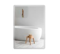 Frameless Rectangle Bathroom Mirror - 500x700mm - Polished Bevelled Edge - Wall Mounted Portrait or Landscape