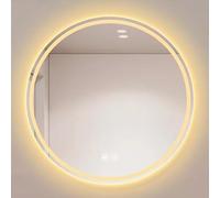 Frameless Round 60cm/23.6in LED Bathroom Mirror - Wall-Mounted Modern Vanity Makeup Mirror | Dimmable 3-Color Lighting & Anti-Fog for Bathroom, Living Room, Vanity Table & Dressing Area