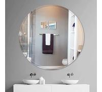 Frameless Round Wall Mounted Mirror Frameless Bathroom Living Room A Must have Mirror Home Decor (80x80 cm)