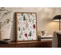 Frameless Sage Green Canvas Wall Art, 1 Pieces Waterproof Branches Leaves Berries Walls Decoration, Elegance Plants Canvas Wall Art for Living Room Bedroom Bathroom Hallway 12x16in