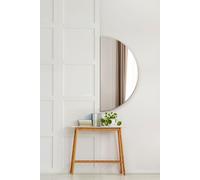 Frameless Semi Circle Moon Wall Mirror 47" X 24" (120 x 60CM) MirrorOutlet Silver Large