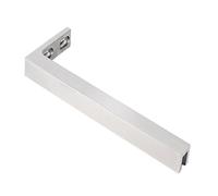Frameless Shower Door Fixed Panel Support Bar, Rustproof Stabilizer Rod for Interior/ Exterior Front Door 2/7 1/3 2/5in Thick Glass, Wall to Glass(Silver Left,35cm/13.8in)