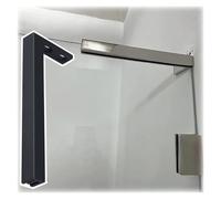 Frameless Shower Door Fixed Panel Wall-to-Glass Support Bar, Offices/Hotels Shower Door Stabilizer Bracket Fixed Rod, Stainless Steel Glass Top Channel(Black,L-340mm (13 2/5"))