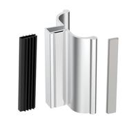 Frameless Shower Door Handle, 3" U-Channel Glass Shower Gate Handle with Metal Strike and Magnet for 1/8" 5/32" 3/16" 1/4" Thick Swing Glass Door