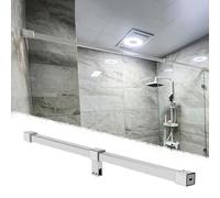 Frameless Shower Fixed Panel Support Rod, 360° Rotatable Stainless Steel Reinforcement Bar, Wall-to-Glass Bathroom Shower Bracket, 65cm/26in, Silver Finish
