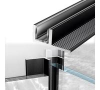 Frameless Shower Glass U Channel, Aluminum Wall Floor Ceiling Mount Profile for Walk-in Wet Room Panel Retainer Hardware