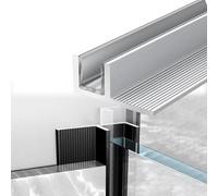 Frameless Shower Glass U Channel, Aluminum Wall Floor Ceiling Mount Profile for Walk-in Wet Room Panel Retainer Hardware