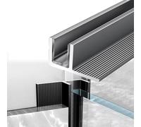 Frameless Shower Glass U Channel, Aluminum Wall Floor Ceiling Mount Profile for Walk-in Wet Room Panel Retainer Hardware
