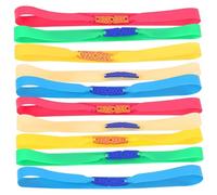 Frameless Slingshot Bracelet 10 Pcs Flat Elastic Slingshot Replacement Bands Portable Cuttable with Microfiber Pouch Silent Rubber Sling Shot Tubing, Randomly Colored, Replacement Slingshot Bands