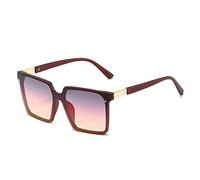 Frameless Square Large Frame Men's and Women's Sunglasses (Color : D, Size : Medium)