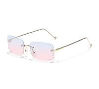 Frameless Square Men And Women Sunglasses Outdoor Vacation Sports Trendy UV400 Sunglasses Gift(D)