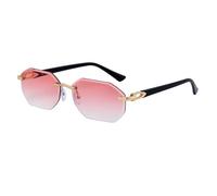 Frameless sunglasses for men and women, with metal temple design, simple cut edges, and UV400 protection for outdoor use.(C4)