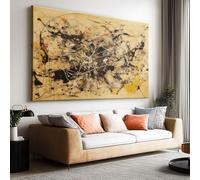 Frameless Wall Art Shabby Chic Horizontal Abstract Striped Texture Painting On Canvas, for Living Bedroom Large Size Wall Art, Modern Home Decor 160 x 80 cm (L x W) Frameless Hanging Picture