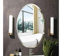 Frameless Wall Mounted Mirror Frameless Bathroom Living Room A Must have Mirror Home Decor (50x70cm oval shape)