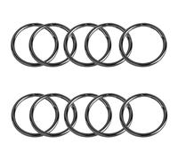 Framendino, 10 Pack 2 Inch Round Carabiners Clips Snap Hooks Spring Gate O Rings Buckles Black