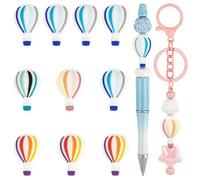 Framendino, 10 Pack Hot Air Balloon Silicone Beads Focal Bead Character Loose for Beadable Pens Keychain Making DIY Crafts