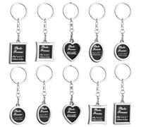 Framendino, 10 Pack Mini Photo Keychain Set Metal Frame Keychain Pictures Holder Detachable Key Chains DIY Photos Keyring Pack Locket Photo Frame Key Rings for Wedding Birthday Gift, Silver