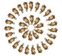 Framendino, 100 Pieces Gold Praying Hands Charms Prayer Charm for DIY Crafts Jewelry Making Supplies