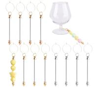 Framendino, 12 Pack Beaded Wine Glass Charms Bar for Weeding Party 3 Colors
