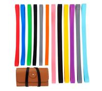 Framendino, 12 Pack Rubber Bands 8" 6.3" Mixed Size Large Elastic Silicone Ties for Notebook Books Wrapping Office Supplies