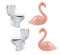 Framendino, 2 Pack Flamingo Toilet Bolt Cover Ceramic Bathroom Bird Decor Diameter Hole 0.3 Inch