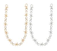 Framendino, 2 Pack Silver Gold Thorns Wallet Chain Goth Barbed Wire Pants Chains for Men Women