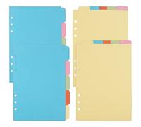 Framendino, 2 Sets A5 Vertical Tabs and Horizontal Paper Divider Index Page Tab Cards for 6-Holes Ring Binders Filofax Notebooks Travel Diary Journal Planner