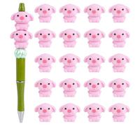 Framendino, 20 Pack 3D Shaped Pig Silicone Focal Beads for DIY Keychains Bracelet Necklace Earing Pens Jewelry