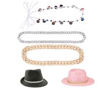 Framendino, 3 Pack Cowboy Hat Chain Belt Western Headwear Accessory