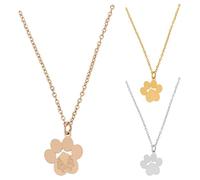 Framendino, 3 Pack Engravable Paw Pint Necklaces Blank Laser Engraving Pendant Charm for Pet Lover DIY