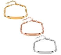 Framendino, 3 Pack Stainless Steel Bracelet Laser Engraving Jewelry for DIY Craft