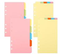Framendino, 4 Set A6 Binder Dividers, 2 Sets Vertical Tabs & Horizontal Paper Divider Index Page Cards for 6-Holes Ring Binders Notebooks Diary Planner Office
