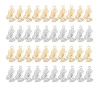 Framendino, 40 Pack Creative Prayer Charms Antique Praying Hands Pendant for Jewelry Making Necklace Supplies Silver Gold