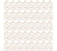 Framendino, 40 Pack Metal Enamel Playing Cards Charms Poker Card Charm Rectangle Plum Square Pendant for DIY Bracelets Necklaces Earrings Crafts White
