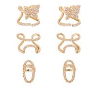 Framendino, 6 Pack Wear Manicure Finger Jewelry Fingernail Ring Nail Metal Zircon Accessories 3 Style