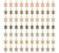 Framendino, 70 Pack Turtle Charm Enamel Animal Pendant Metal 3D Tortoise for DIY Jewelry Making Bracelet Necklace Earring Crafts