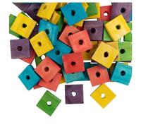 Framendino, 80 Pack Wooden Blocks for Birds Parrot Chewing Block Small Animals Cage Accessories for DIY Mixed Color