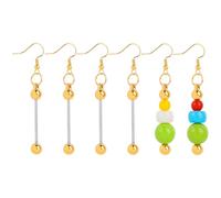 Framendino, Beadable Earrings Metal Earrings Dangle Simple Beaded Earrings Pendant Charm for Jewelry Accessory, 6 Pack, Metal, No Gemstone