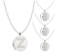 Framendino, Laser Engraving Blanks Necklace Stainless Steel Round Double Sided Rotatable Stamping Pendant for DIY Craft, Pack Of 3, Stainless Steel, No Gemstone