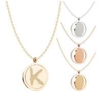Framendino, Laser Engraving Blanks Necklace Stainless Steel Round Double Sided Rotatable Stamping Pendant for DIY Craft, Pack Of 3, Stainless Steel, No Gemstone