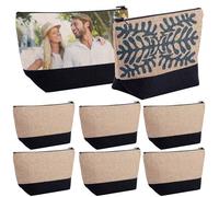 Framendino, Sublimation Blanks Cosmetic Bags Transfer Makeup Bag with Zipper, Linen Color, 10 Pack