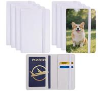 Framendino, Sublimation Passport Holder Covers Heat Transfer Wallet for Passport Business Card, White Grey, 8 Pack