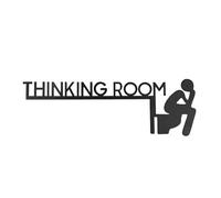 Framendino, Thinking Room Door Topper Black Metal Funny Toilet Doors Decoration Sign Bathroom Decor for Restroom Home 11.81x3.94 Inch