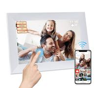 Frameo 10.1 Inch WiFi Digital Photo Frame, 16GB Memory, 1280x800 HD Touchscreen, Auto Rotate, Instant Pictures Videos, Wedding, SD Card Support
