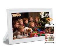 Frameo 10.1 Inch WiFi Digital Picture Frame, 1280x800 HD IPS Touch Screen Electronic Photo Frame, 32GB Memory, Auto-Rotate, Slideshow, Wall Mountable, Share Photos/Video Remotely Anywhere (White)