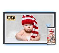 Frameo 15.6 Inch Digital Photo Frame, IPS 1920x1080 Touchscreen, 32GB Memory, Auto Rotate, Electronic Digital Photo Frame, Instant Photo/Video Sharing (White &