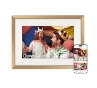 Frameo Digital Photo Frame WiFi 10.1" Dawn Gold Frame 1280x800 HD IPS 32GB | Touchscreen Digital Frame, Wall Mountable, Auto-Rotate, Send Photo Video via Frameo App/USB/SD, Birthday Gifts for Women