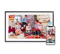 Frameo Digital Picture Frame, 15.6 Inch WiFi, 1920 x 1080 FHD IPS Touchscreen Smart Photo Frame, Electronic Photo Frame, Large with 32 GB, Automatic Rotation, Sharing Pictures, Videos, Wall Mounting