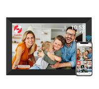 FRAMEO Smart Digital Picture Frame WiFi Cloud 10.1 Inch HD 1280x800 IPS Touch Screen Digital Frame with 16GB Storage Easy Setup to Share Photos or Video via Frameo APP Auto-Rotate Wall Mountable Black