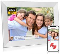 FRAMEO WiFi Digital Photo Frame 10.1 Inch- Large 32Gb Memo | 1280x800 HD IPS Touch Screen | Weather Temperature Forecast | Time Clock | Slideshow | Share Photos/Videos via the Frameo App